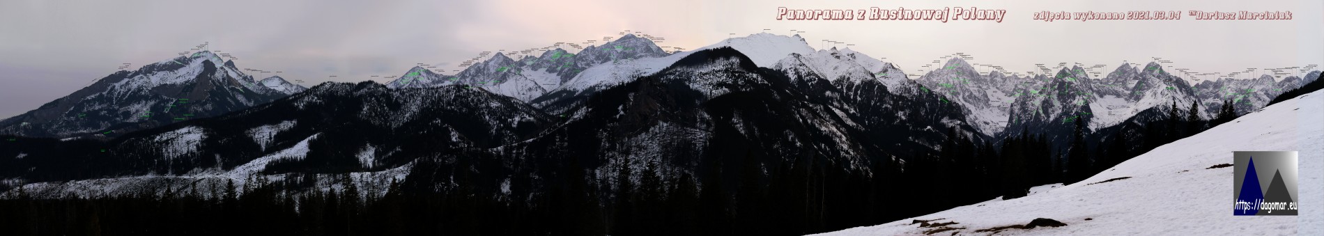 panorama z Rusinowej Polany